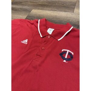 Vintage Y2K‎ Men's XL Adidas Minnesota Twins Red Polo Shirt Short Sleeve Clean